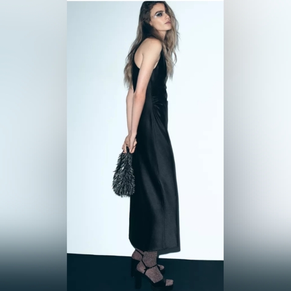 Zara Satin Effect Medi Dress - Picture 3 of 5